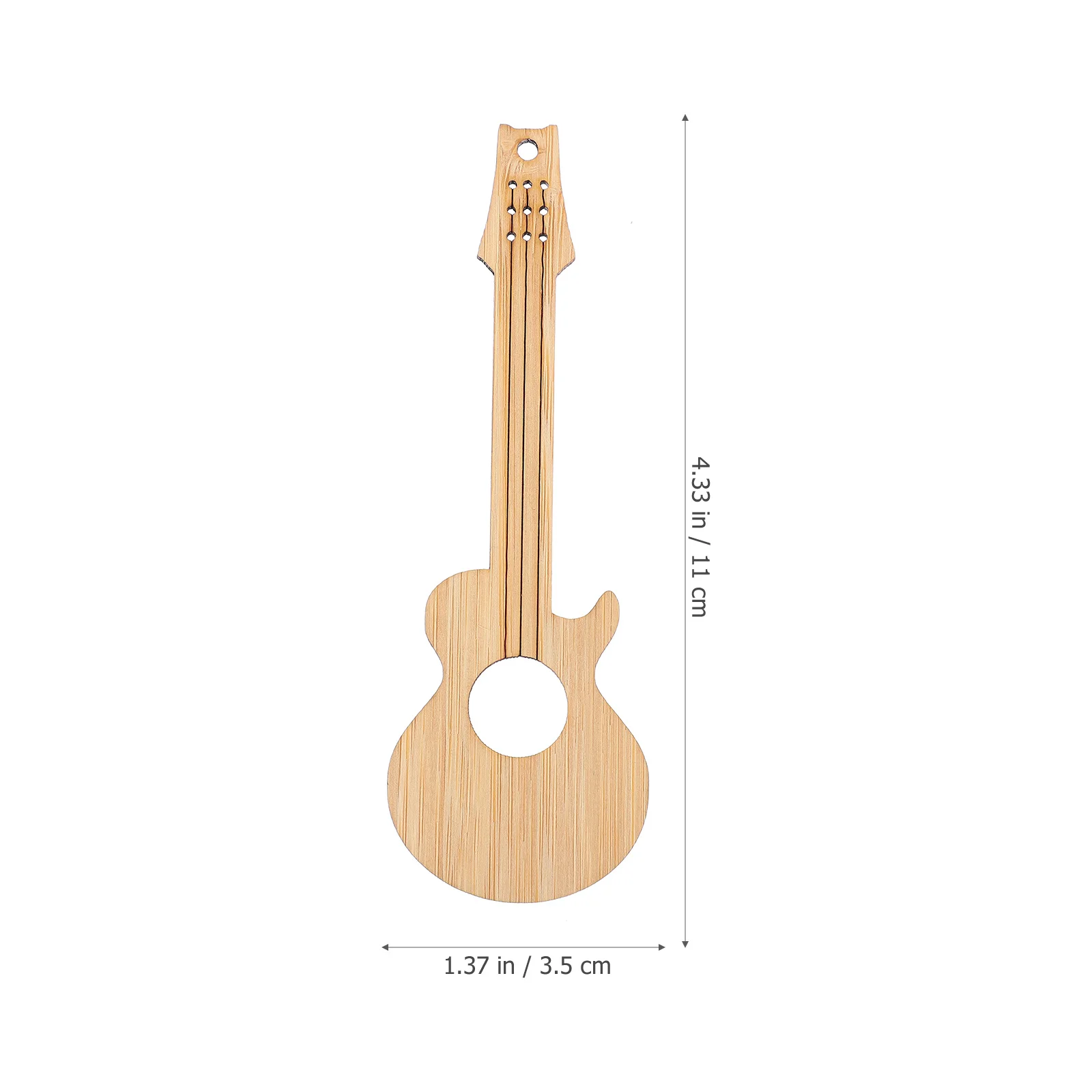 6 pezzi segnalibri vuoti fai da te forma di chitarra in bambù etichette appese creative ciondolo segnapagina libro cancelleria per studenti