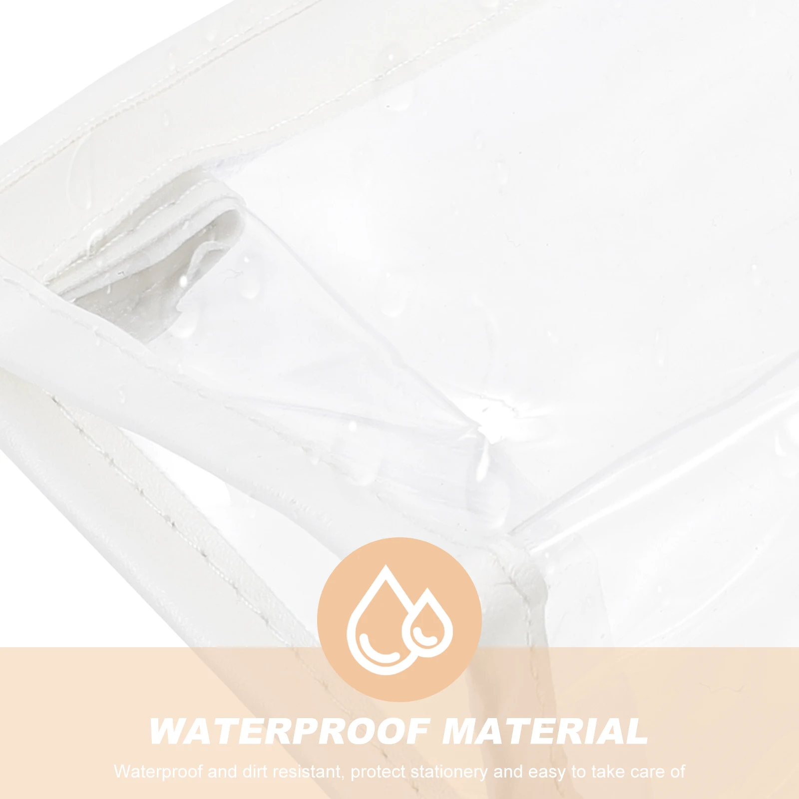 2 Pcs PVC Transparent Large Capacity Pencil Case Dustproof Portable Storage Pouch for Pens Pencils Rulers Notes Erasers Students