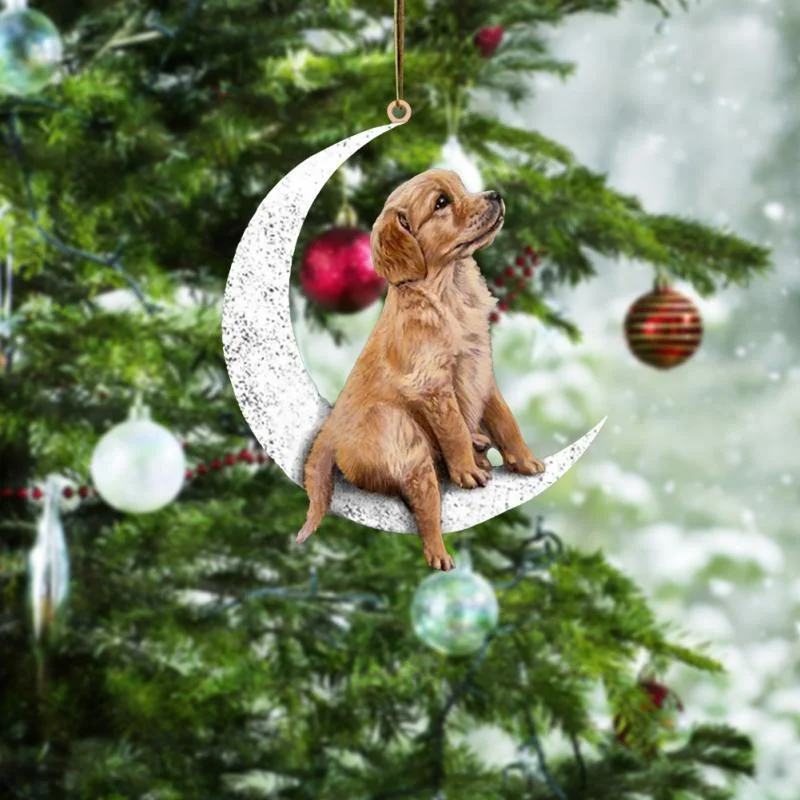 Christmas Decoration Pet Puppy Acrylic Pendant Garland Car Rearview Mirror Dog Hanging Ornaments New Year Tree Home Festoon