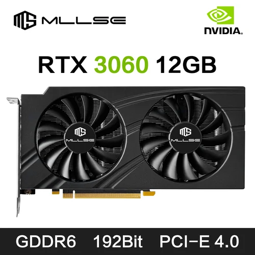 Imagen 1 del producto Tarjeta gráfica MLLSE RTX 3060 12GB GDDR6 192Bit PCI Express 4,0 × 16 8 pines NVIDIA GPU Rtx 3060 Placa De vídeo para juegos Placa De vídeo