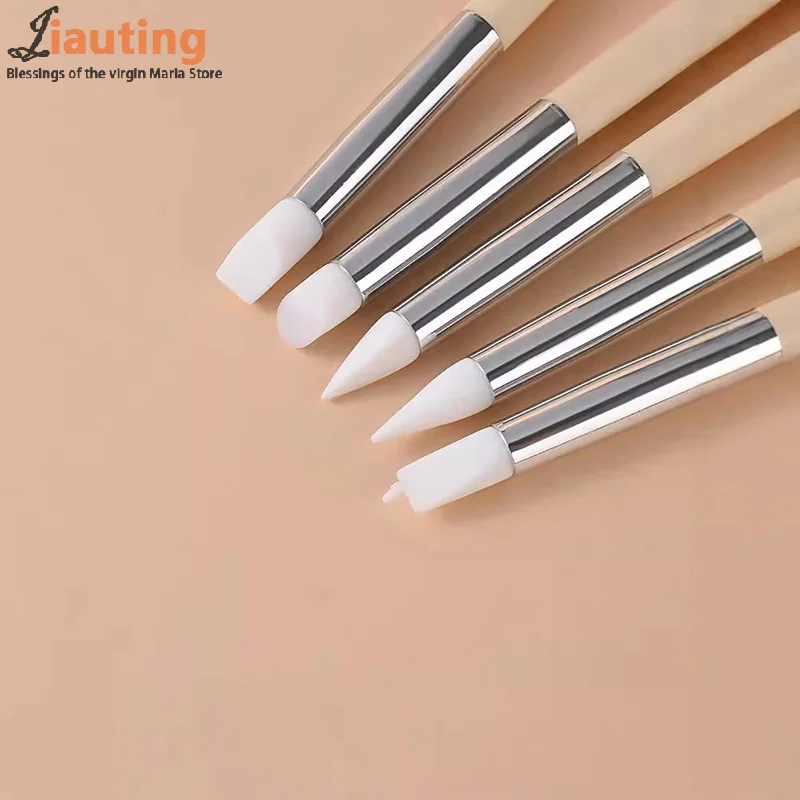 1Pcs Silicone Nail Art Pen Brush UV Gel Polish Tip 3D Image DIY Dotting Polish Brushes Sculpture Pen DIY Manicure Tool