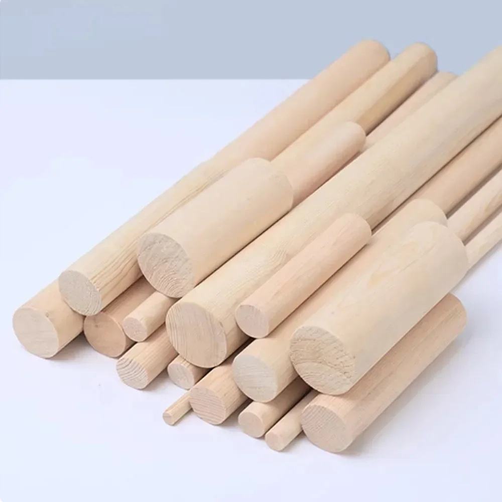 

5/10Pcs Long 100mm Pine Sticks With Dia 10mm 15mm 25mm 25mm 30mm 35mm~60mm Round Solid Pine Strips Handicrafts Decorative Part