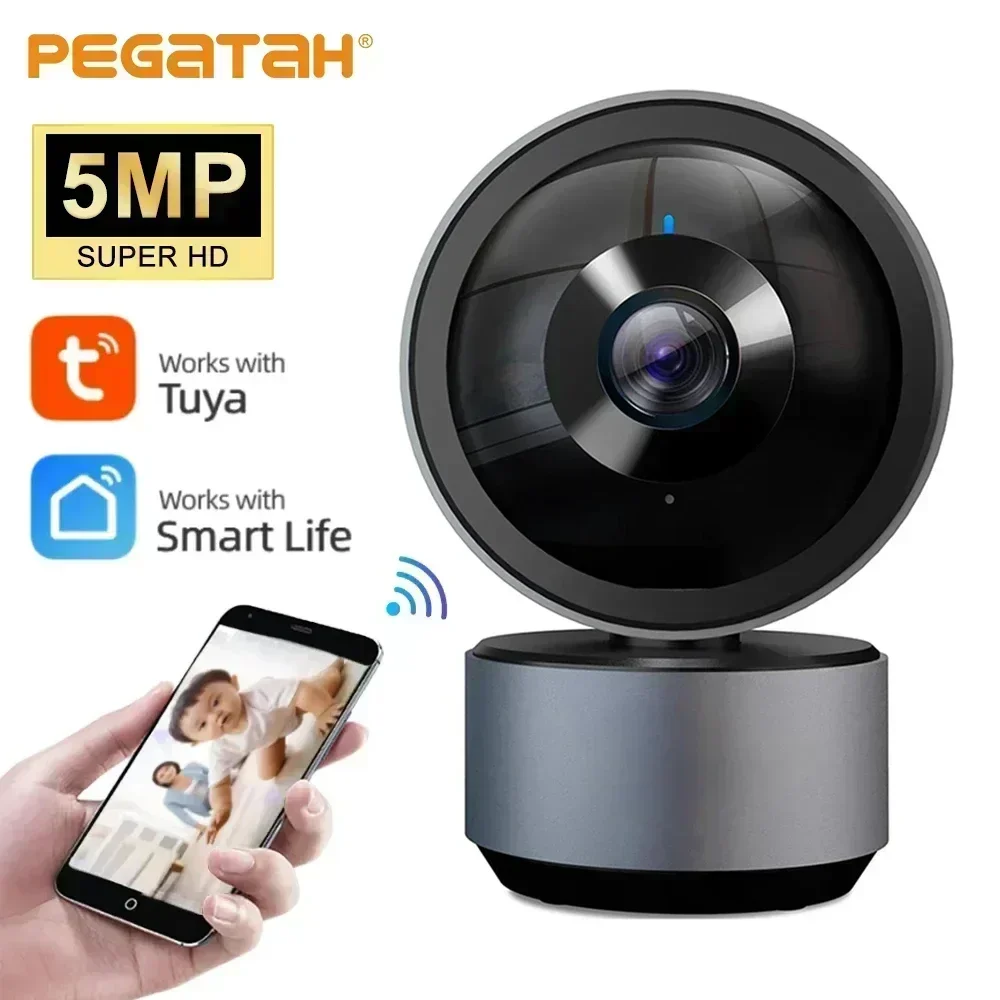 New Tuya IP Camera 5MP Wifi Video Surveillance Cameras HD Night VIsion Two Way Audio Auto Tracking Cloud Smart Home Camera