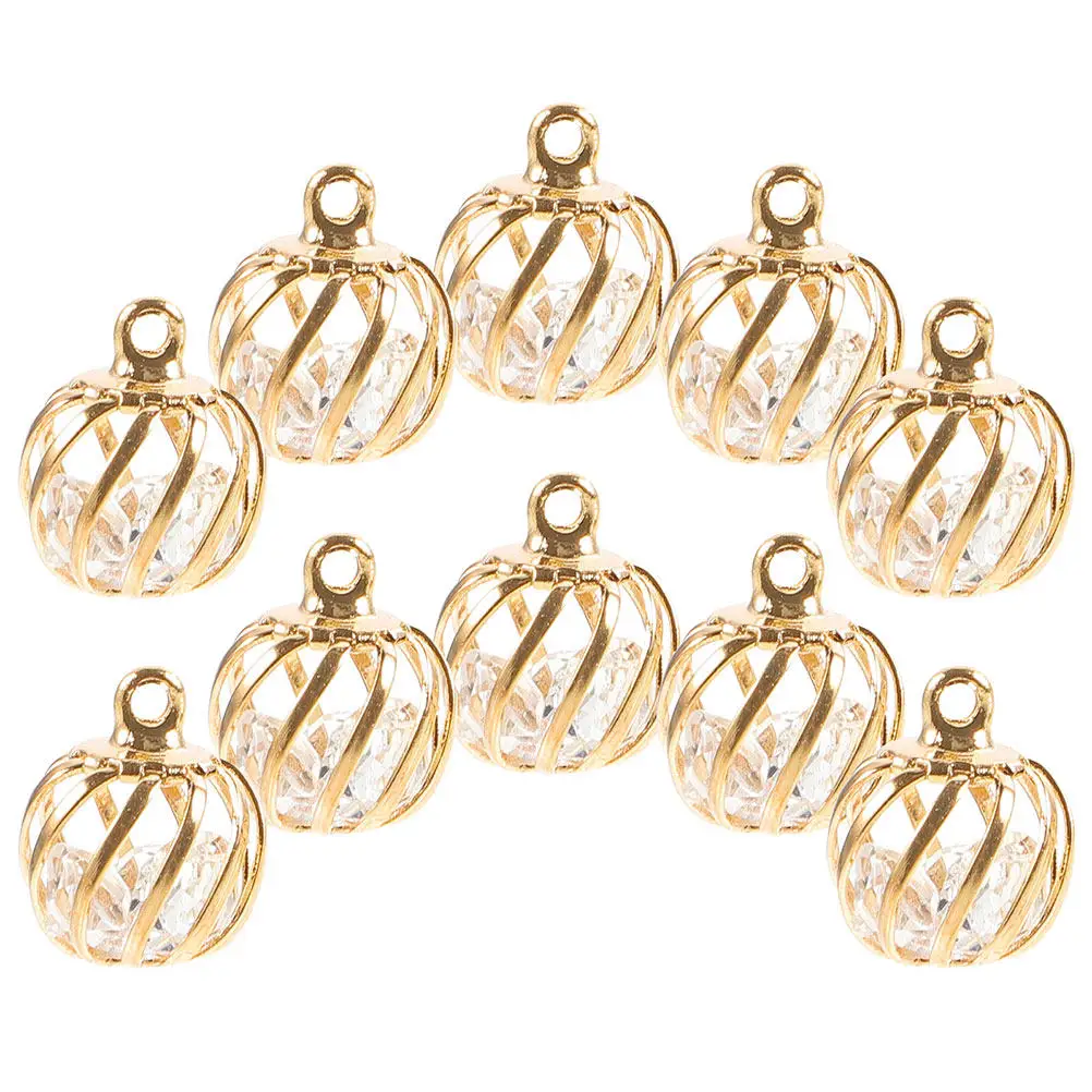 

10 шт. полых бусин-фонариков из цинкового сплава для рукоделия, подвески для изготовления украшений, аксессуары для серег, ожерелий, браслетов для взрослых и подростков