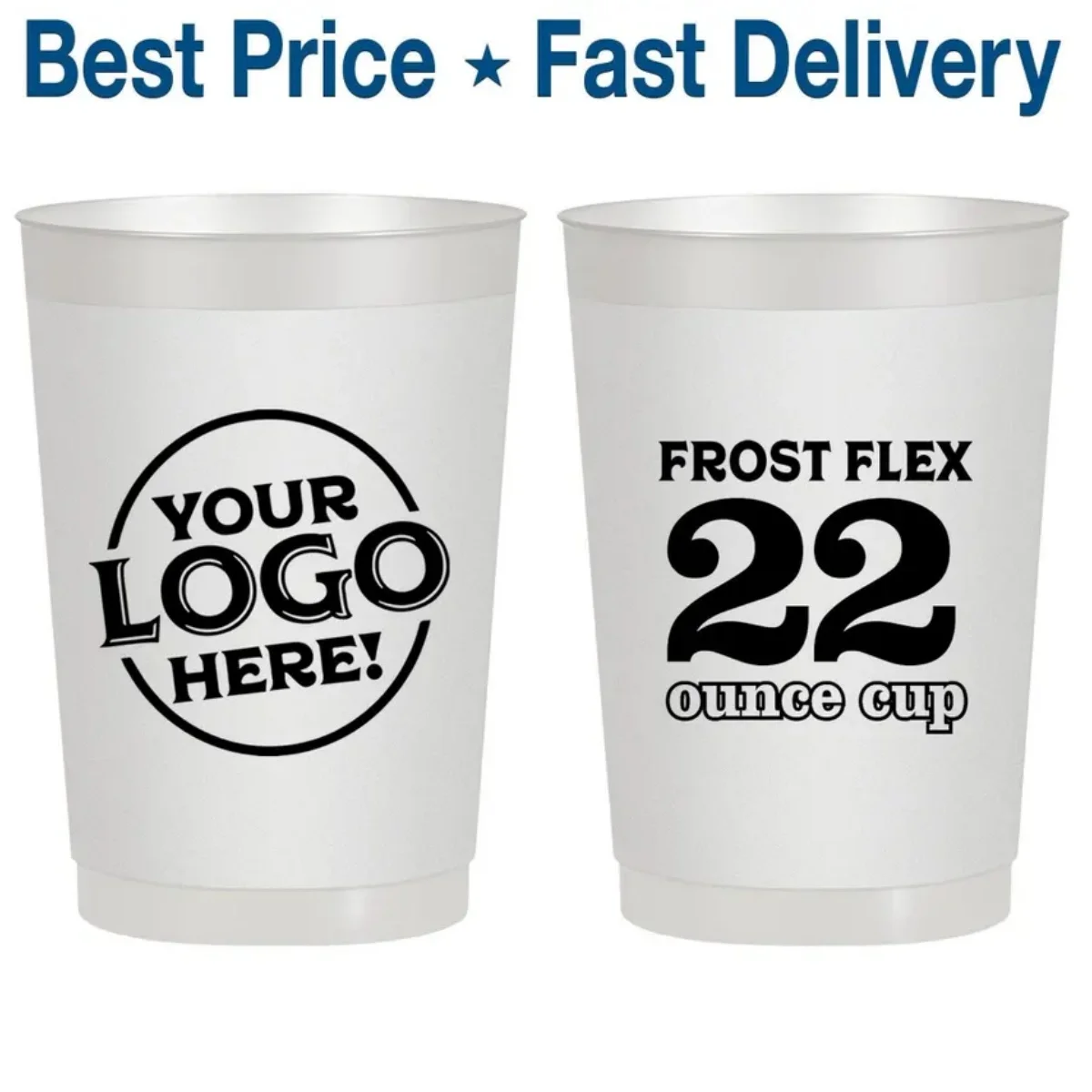 10/50 Frosted Cups, Shatterproof Cups, Frost Flex Cups, Frosted Plastic Cups, Personalized Frosted Cups, Custom Frosted Cups, 22