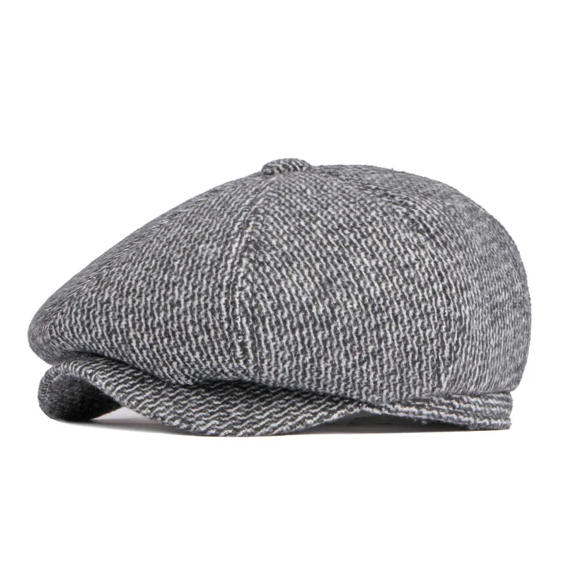 Men Vintage Beret France Britain Fashion Herringbone Painter Cap Winter Peaky Blinders Original Warm Flat Newsboy Hat Gorras A85