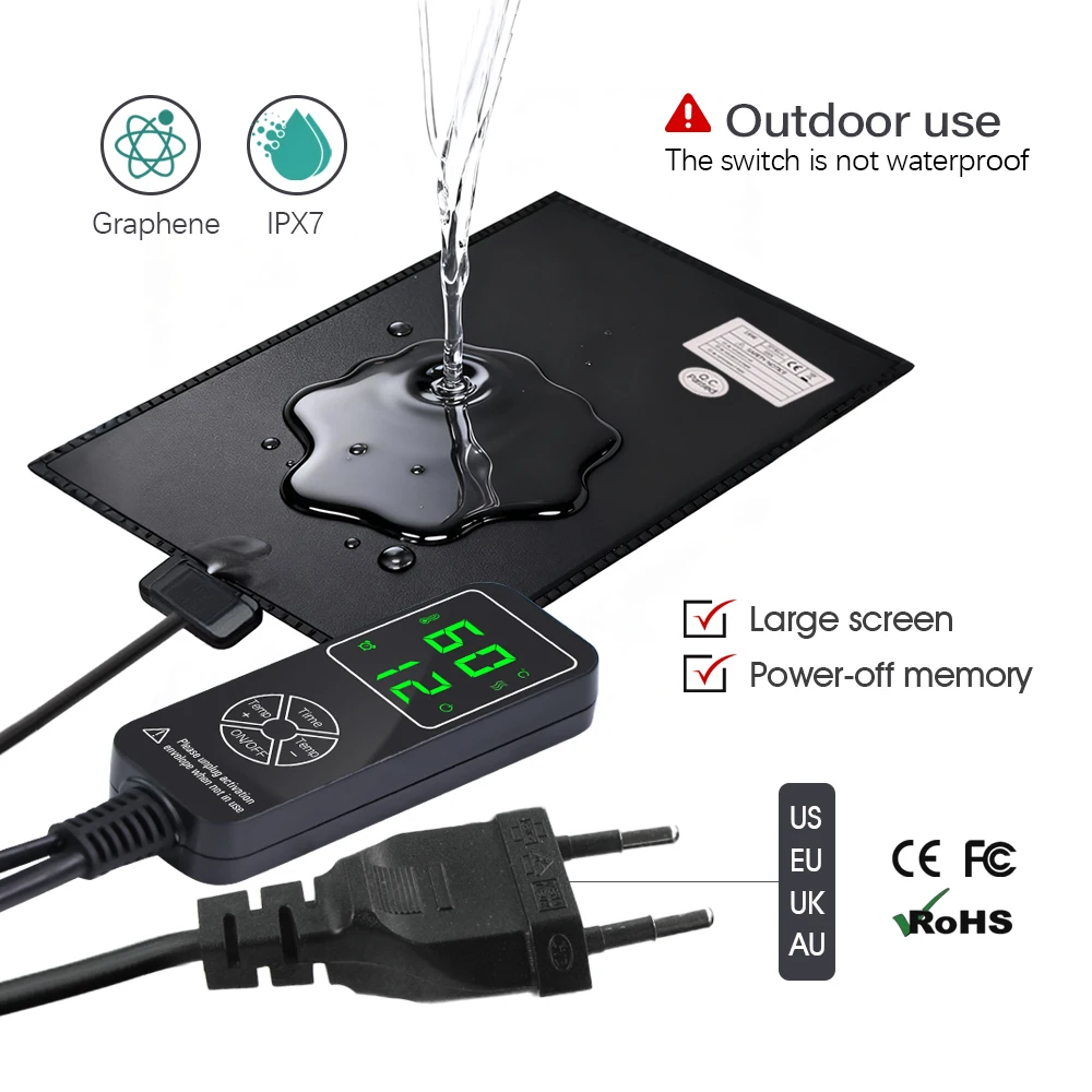 35 واط الشتلات لوحة التدفئة مع 10 صينية انتشار الخلايا و توقيت ترموستات داخلي البستنة إنبات عدة الحضانة دفئا حصيرة #4