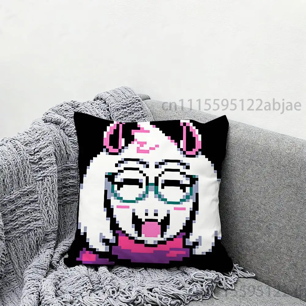 R-Ralsei D-Deltarune Throw Pillow Case 40x40cm Decoration DIY Square Chair Pillowcase Pad Cover
