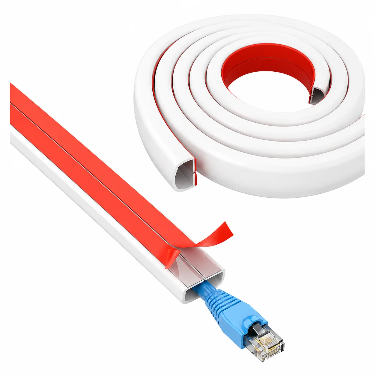 Durable PVC Cable Raceway for Home Office Professional Cord Cover Strip 15x10mm Floor Wire Protector Trip Hazard Reduction