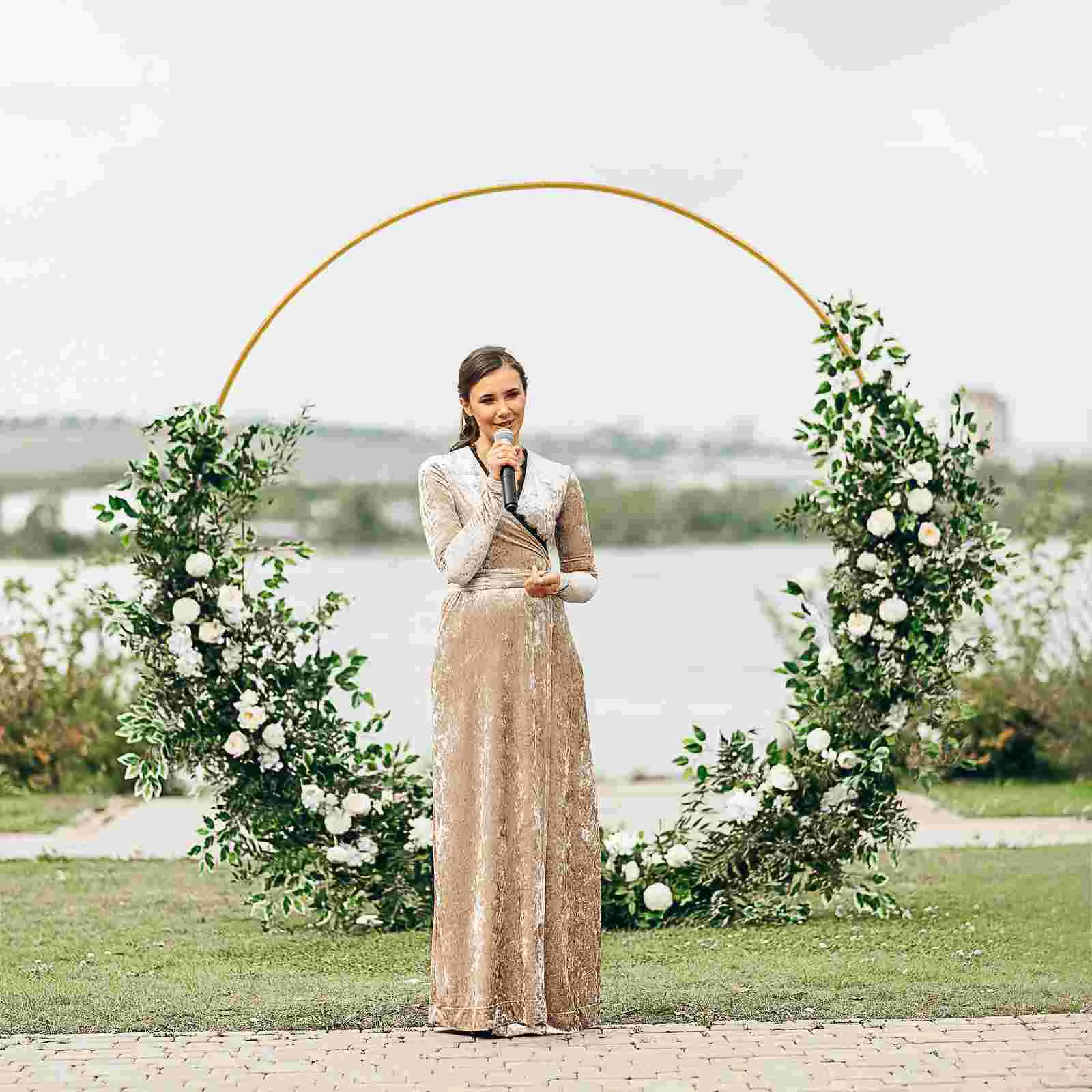 Gold Color 10 Sections/each 63cm Arch Frame Balloon Holder Stand Flower Garland Circle Backdrop Frames