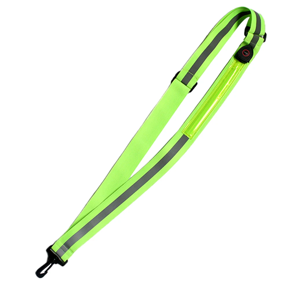 USB Rechargeable LED Reflective Belt Sash LED Reflective Belt Safety Reflective Running Gear Reflective Band for Night Running