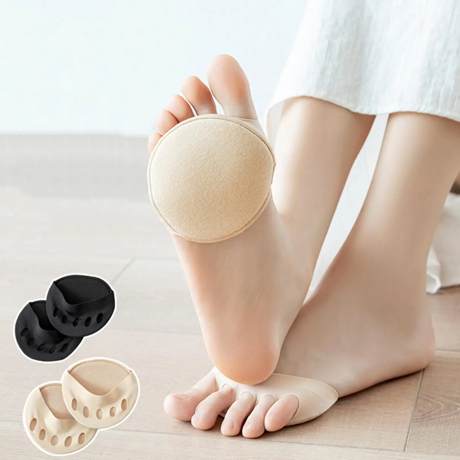 Soft Foot Cushion Metatarsal Pads Women Breathable Reusable Forefoot Pad Anti Slip Inserts for Pumps and Flats