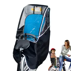 Bicycle Child Seat Canopy Cover Waterproof Bike Child Seat Rain Canopy Bicycle Rain Cover with Transparent Window Universal Pad