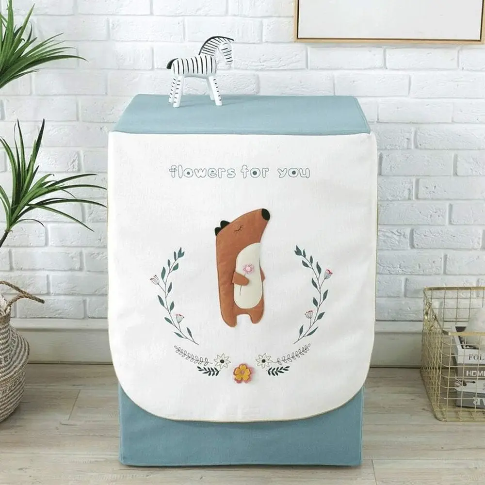 

Cartoon Fabric Waterproof Washing Machine Cover Drum Washing Machine Sunscreen Dust Cover Drum Cover Cloth Can Be Turned on for