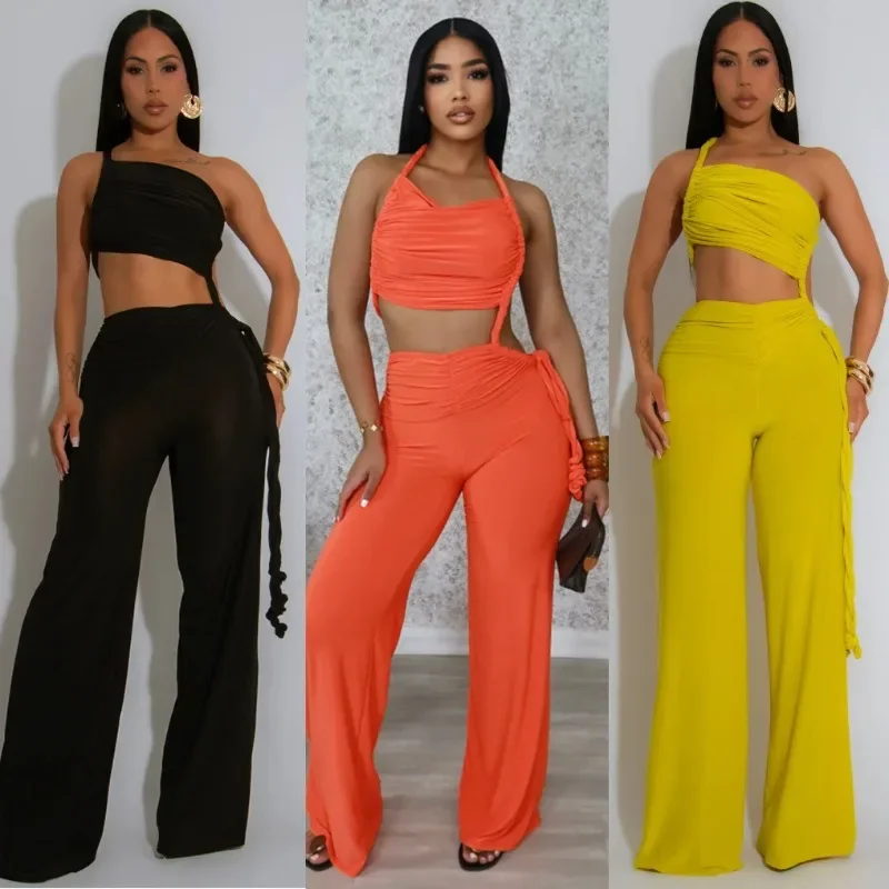 

African Clothes for Women Summer Sexy African Sleeveless Polyester Solid Color Long Jumpsuit Dashiki Africa Clothing Outfits