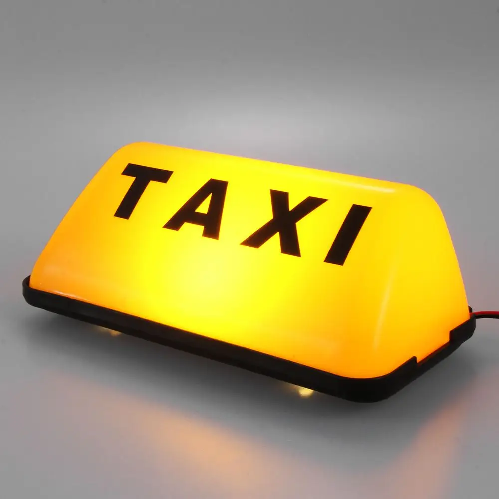 Hot Yellow Base Universal COB Taxi Sign Cab Roof Top Topper 12V Car Sign Lamp