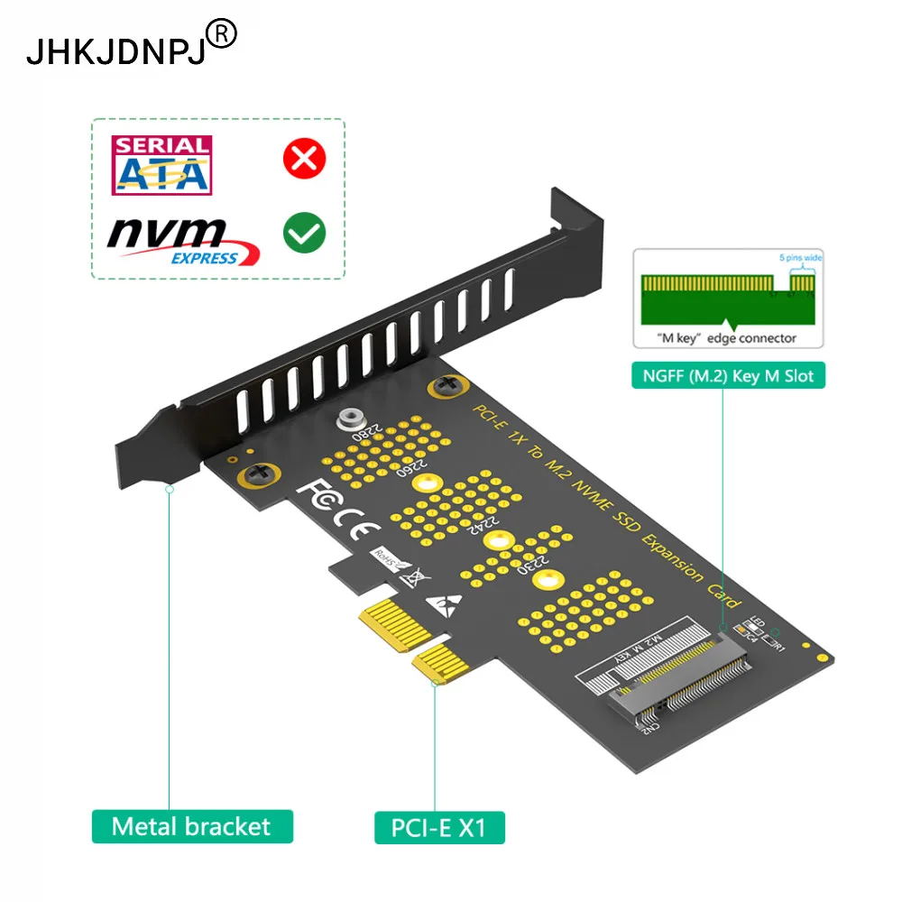 PCI-E 3.0 1X to M.2 NGFF m-key NVMe SSD Adapter Riser Card