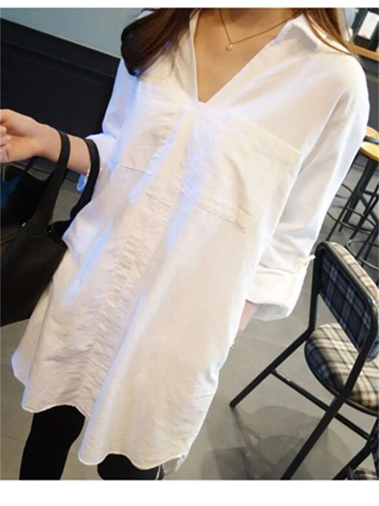 

Summer Women Blouse Spring Shirt Female Woman Blouse Maxi Blusas Chiffon Casual Elegant Vintage Long Sleeve Oversize Loose White