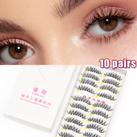10Pairs Full Strip Lashes Wispy Hand Made Makeup Free Shipping Eyelash Natural False Individual Japanese Maquillaje Coreano