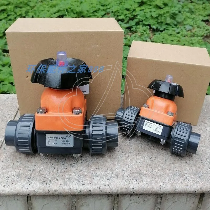 Manual UPVC Double Union Diaphragm Valve Plastic Stop Valve DN15 DN20 DN25 DN32 DN40 for Water Pipe Flow Control System