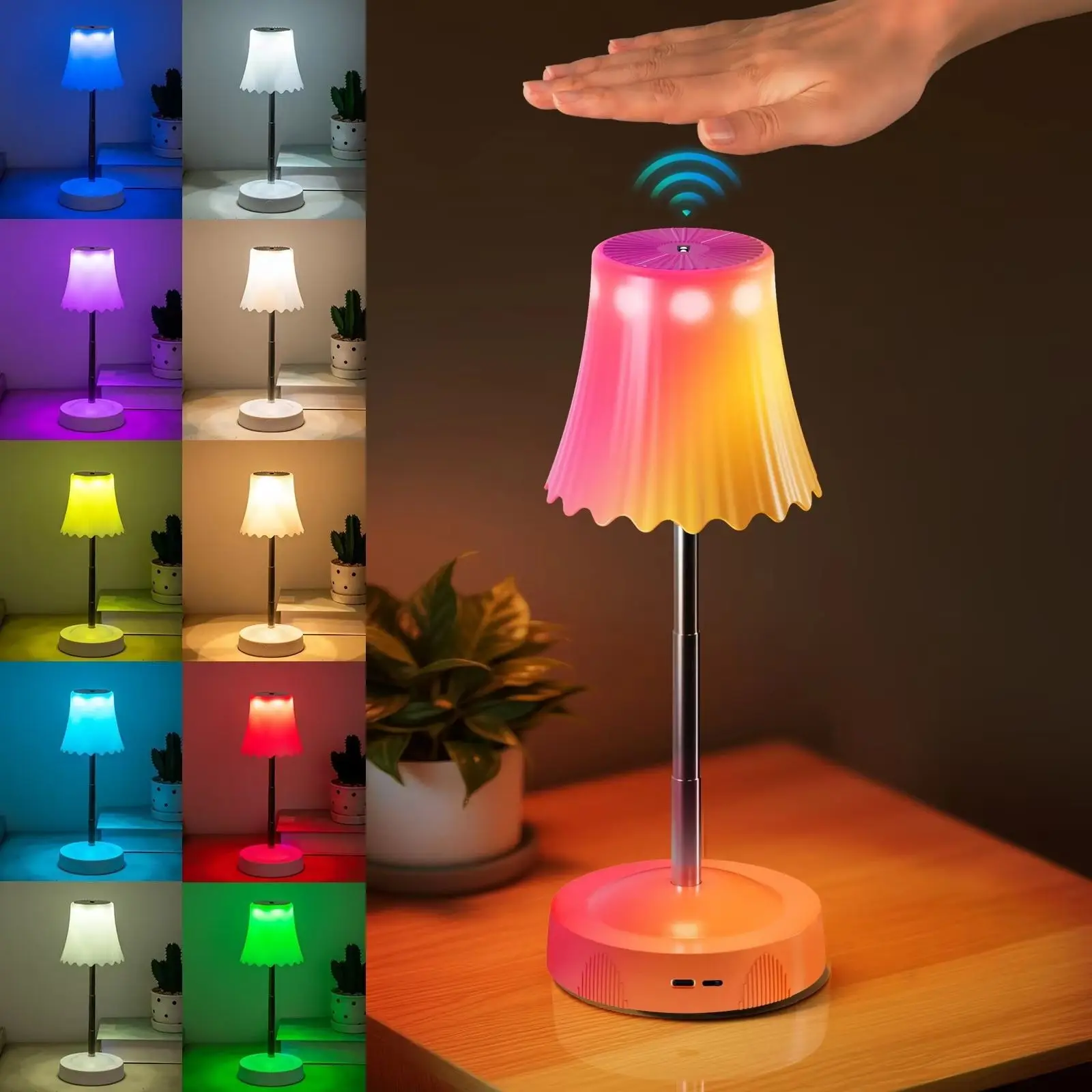 الإبداعية لفتة الإنسان الاستشعار لمبة مكتب قابلة للشحن ضوء الليل غرفة نوم السرير مصباح لتهيئة الجو ضوء شحن عصري #2