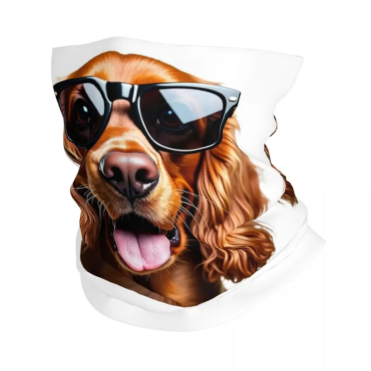 Funny Cool Cocker Spaniel Wearing Sunglasses Bandana Neck Gaiter Printed Mask Scarf Balaclava Outdoor Sports Unisex Adult