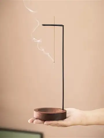 창의적인 역방향 향 버너 향 스틱 홀더 나무 재질의 재 방지 디자인 향 스틱 명상 스파 룸 홈 데코