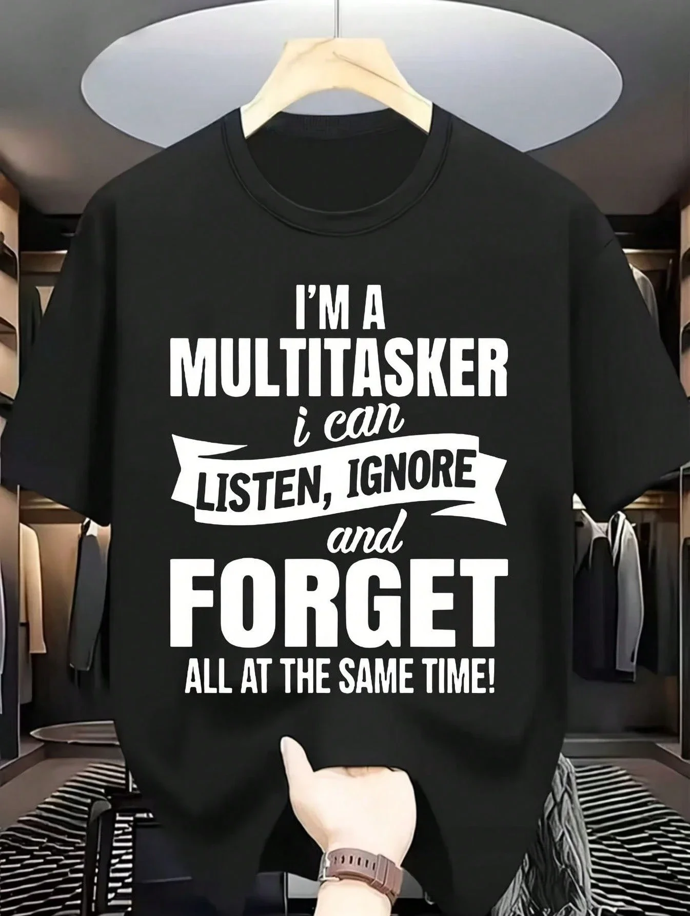 Summer Outfit For Women I'm A Multitasker Listen Ignore Forget T-Shirts Novelty Bold Text Funny Gift For Her Soft And Comfy