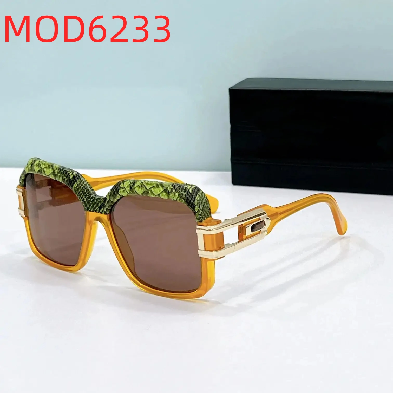 

Original MOD6233 Popular Square Classic Leather+Acetate Frame Men Sunglasses Luxury UV400 Top Quality Retro Women Couple Eyewear