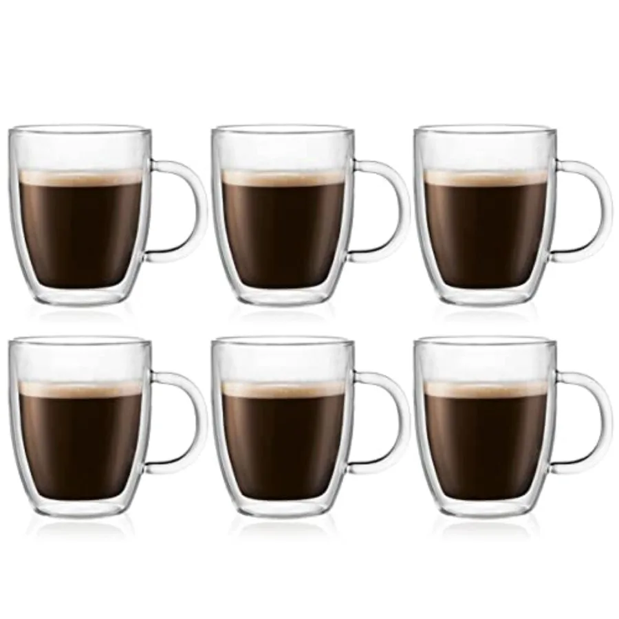

Bistro Double Wall Insulated High-Heat Borosilicate Glass Set of 6 Clear