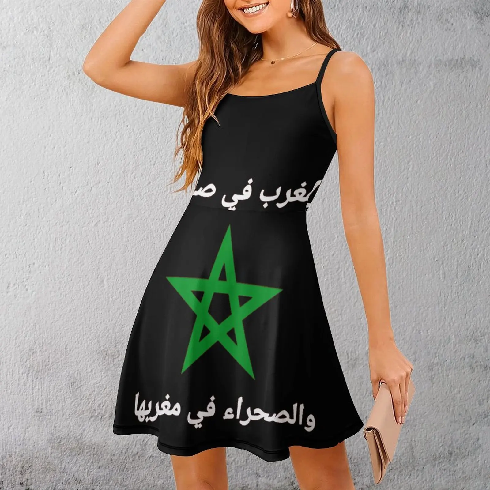 Marocco Flag Sahara Morocco in Its Sahara And Yyth Women's Sling Dress Funny Novelty Dresses Graphic Vintage Sexy  Woman's Dress