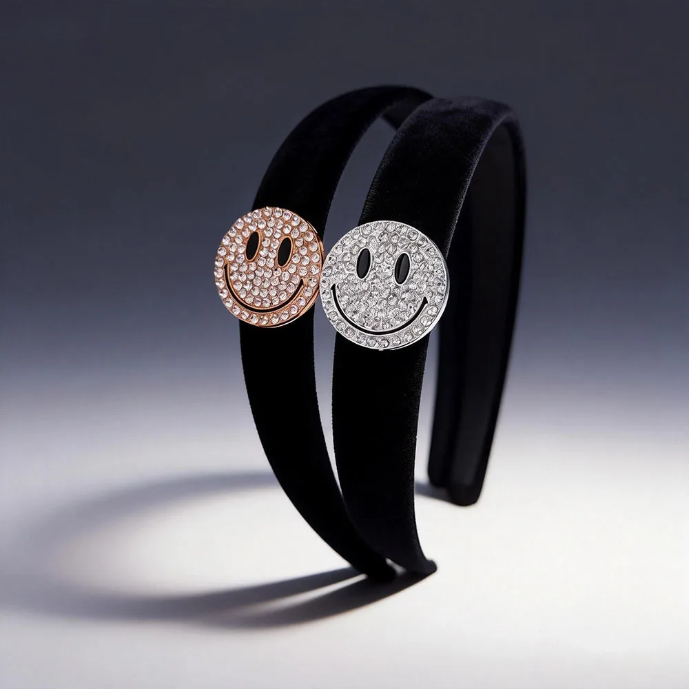 

2pc Good Quality Retro crystal face Velvet Headwear Elegant Headband for Women Girls Vintage Hairband Hoop for Hair Accessories