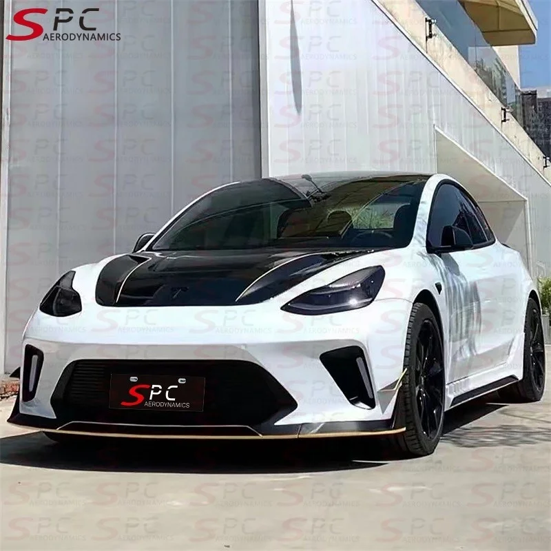 SPC EVO ضبط طقم الجسم لطراز Teslas 3 التحديثية الرياح المفسد عدة لنموذج 3 تجميل الوفير طقم الجسم لـ Teslas Aerokit