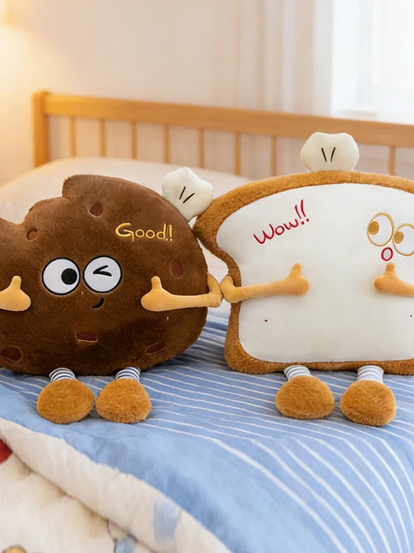 Peluche de Oreo con Forma de Tostada Realista de Dibujos Animados, Almohada para Dormir, Regalo de Año Nuevo para Niños, Juguete Suave y Abrazable para Novia