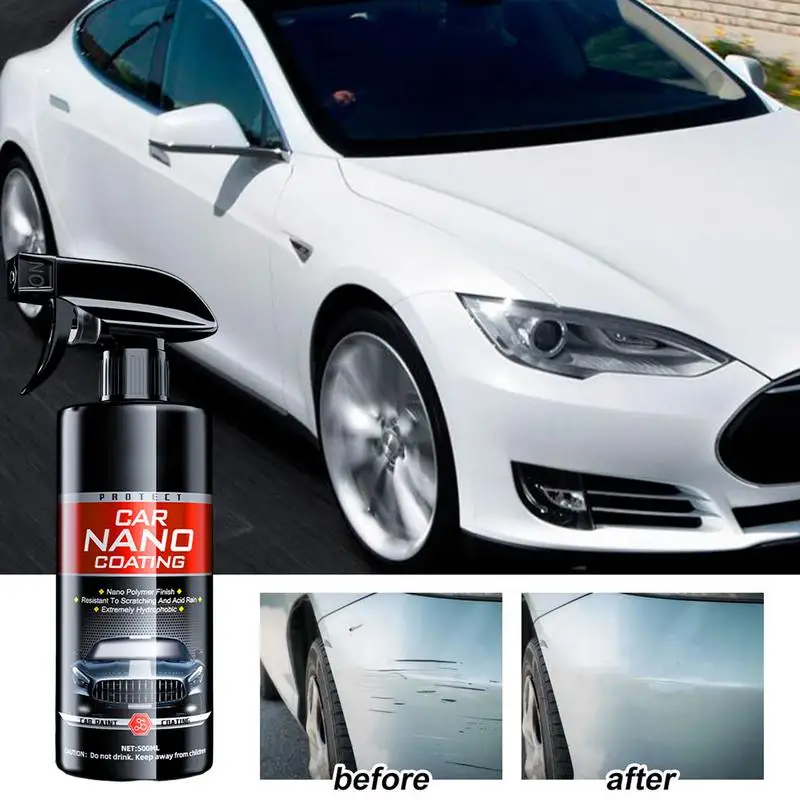 Espray hidrofóbico para pintura de coche, cera de agua de nano acción rápida, reparación de arañazos finos, antisuciedad