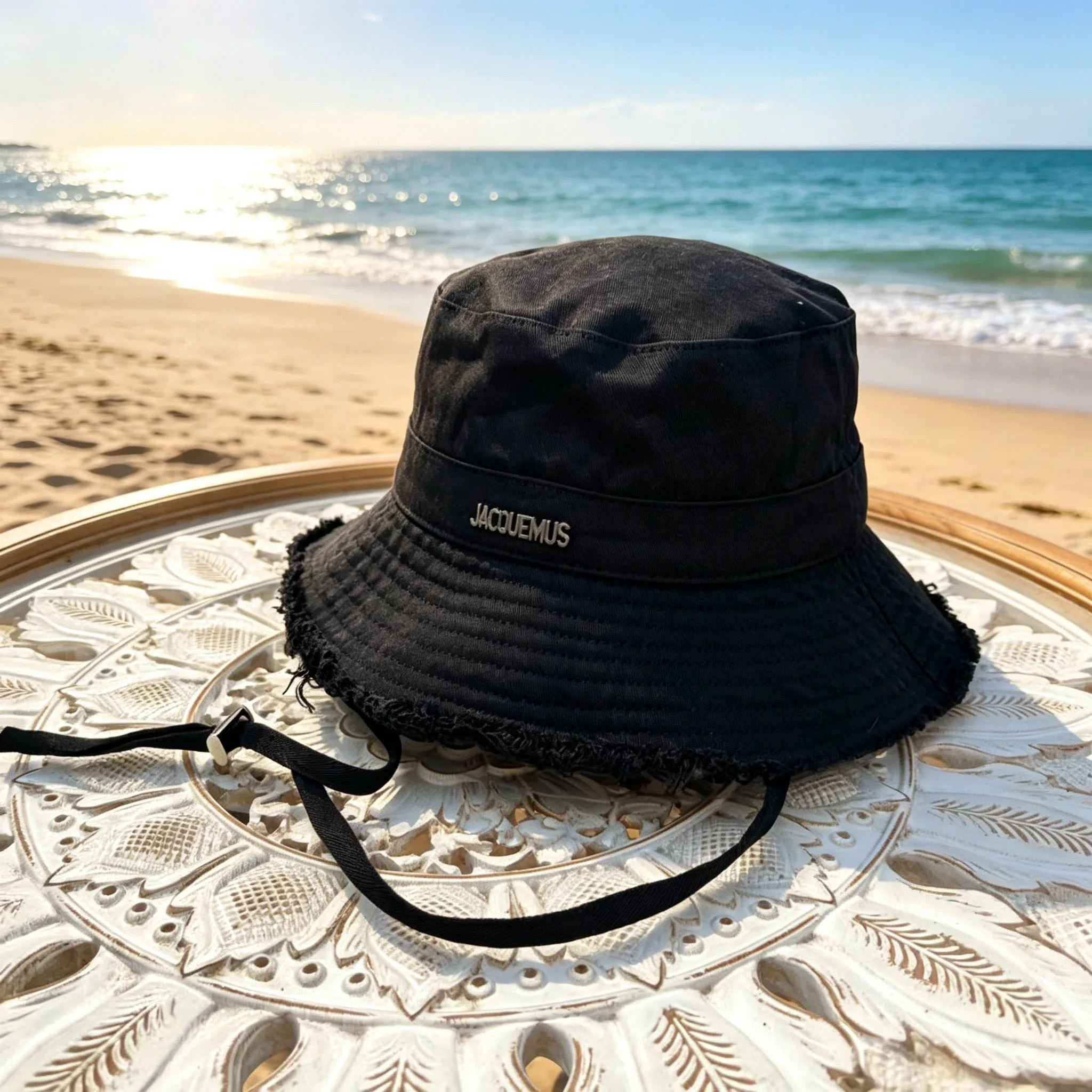 

Chic exclusive frayed sun hat, lightweight and stylish for beach vacations and sunny days woman ！lady ！