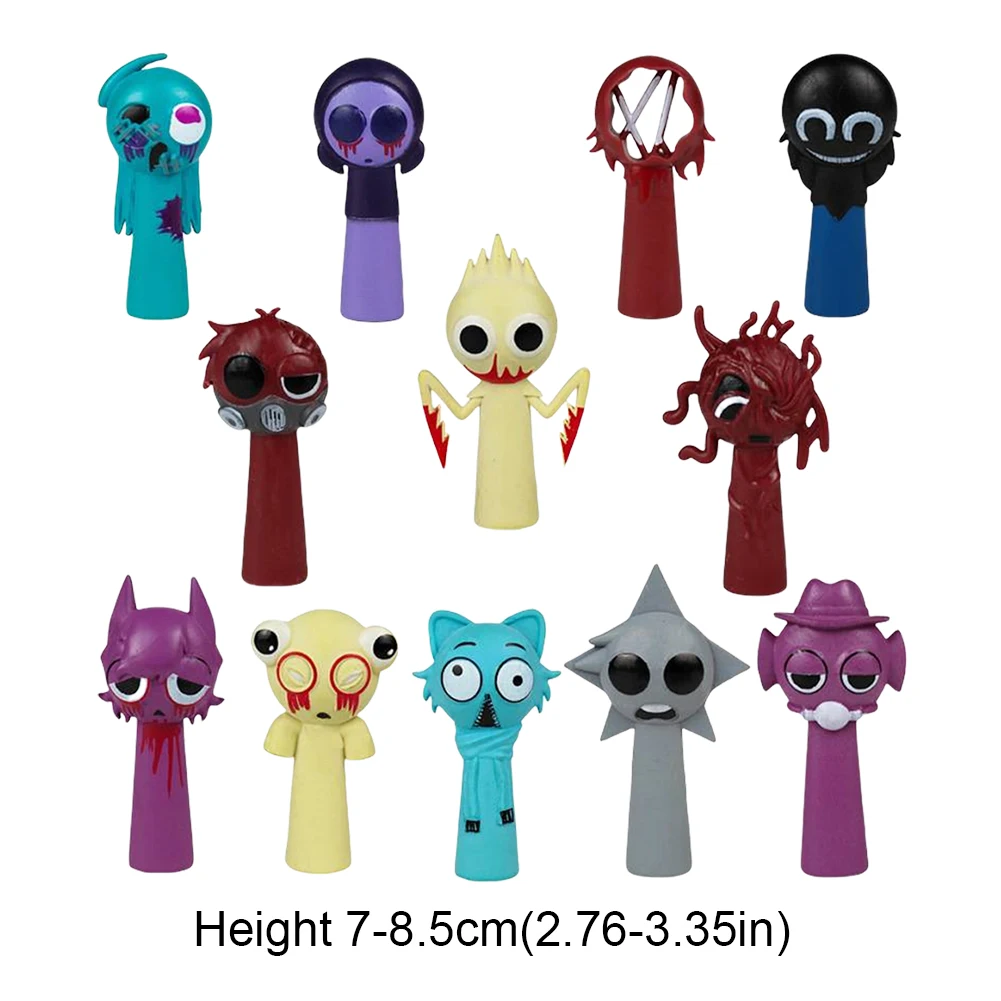 12PCS/Set Sprunki Figures Mode Toys Sprunki Incredibox Action Figures Sprunki Game Cartoon PVC Toys Kids Christmas Birthday Gift