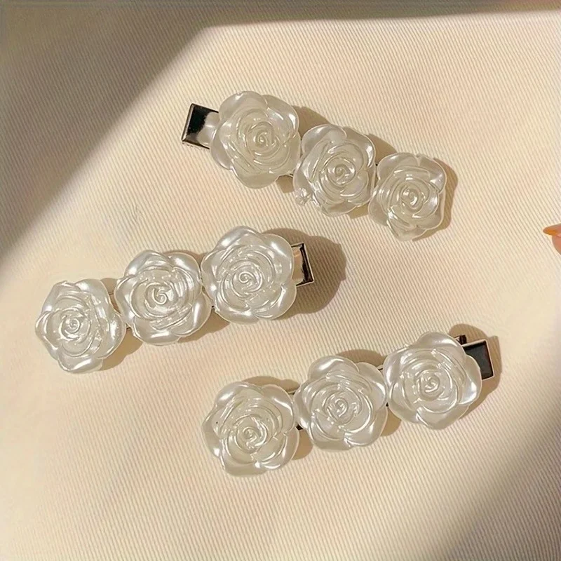 Retro Kamelien-Haarspange, Sanft und Vielseitig, Fransen-Clip, Kanten-Clip, Kopfschmuck, Kleine Rosen-Haarnadel, Sommer-Kopfschmuck – Detail 1
