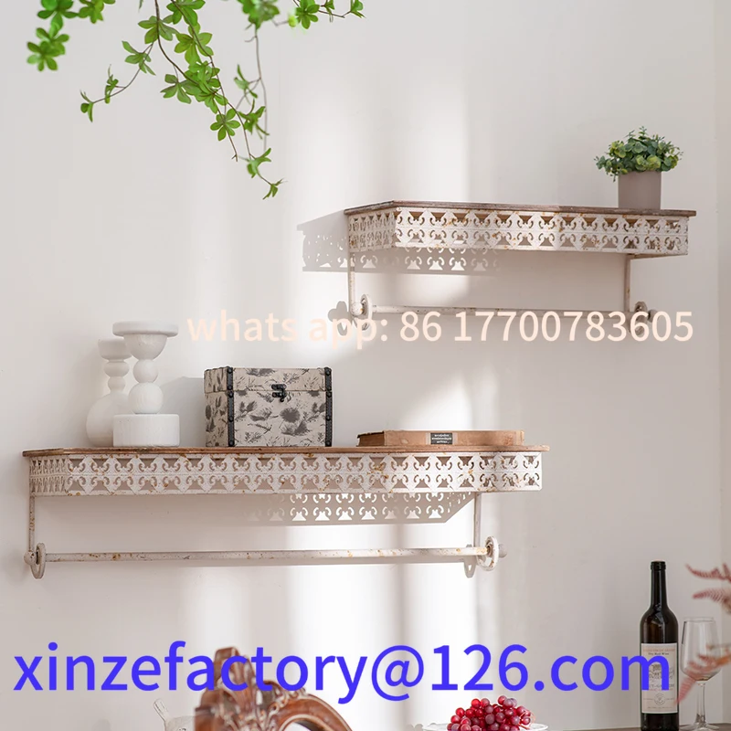 

Customizable French Vintage Shelf White Wall Baffle Storage Desk