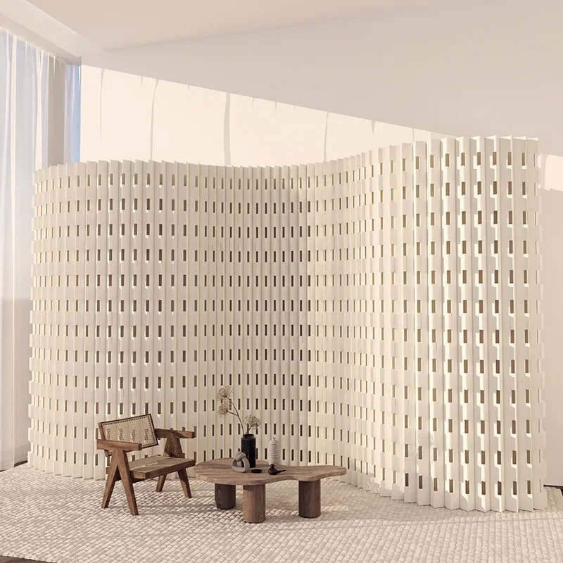 gd-Modern Simple Folding Screen Room Divider Partition Wall for Living Room Office No Drill