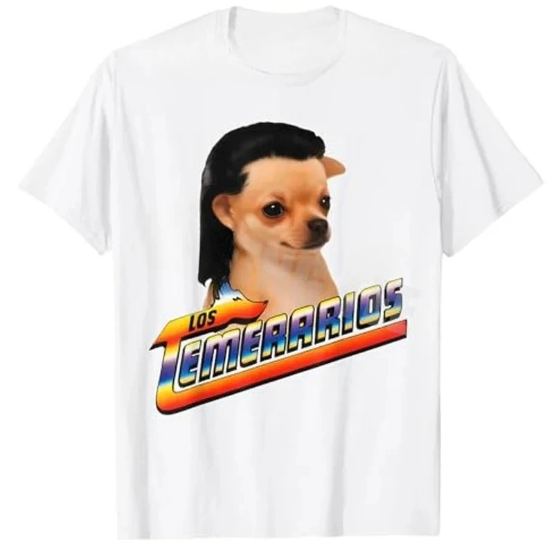 Los Temerarios Hund Lustiges Damen-T-Shirt Niedliches Y2k-Hundemotiv Brainrot-Grafik Outfit Humorvolles Bedrucktes T-Shirt Streetwear-Kleidung – Detail 2