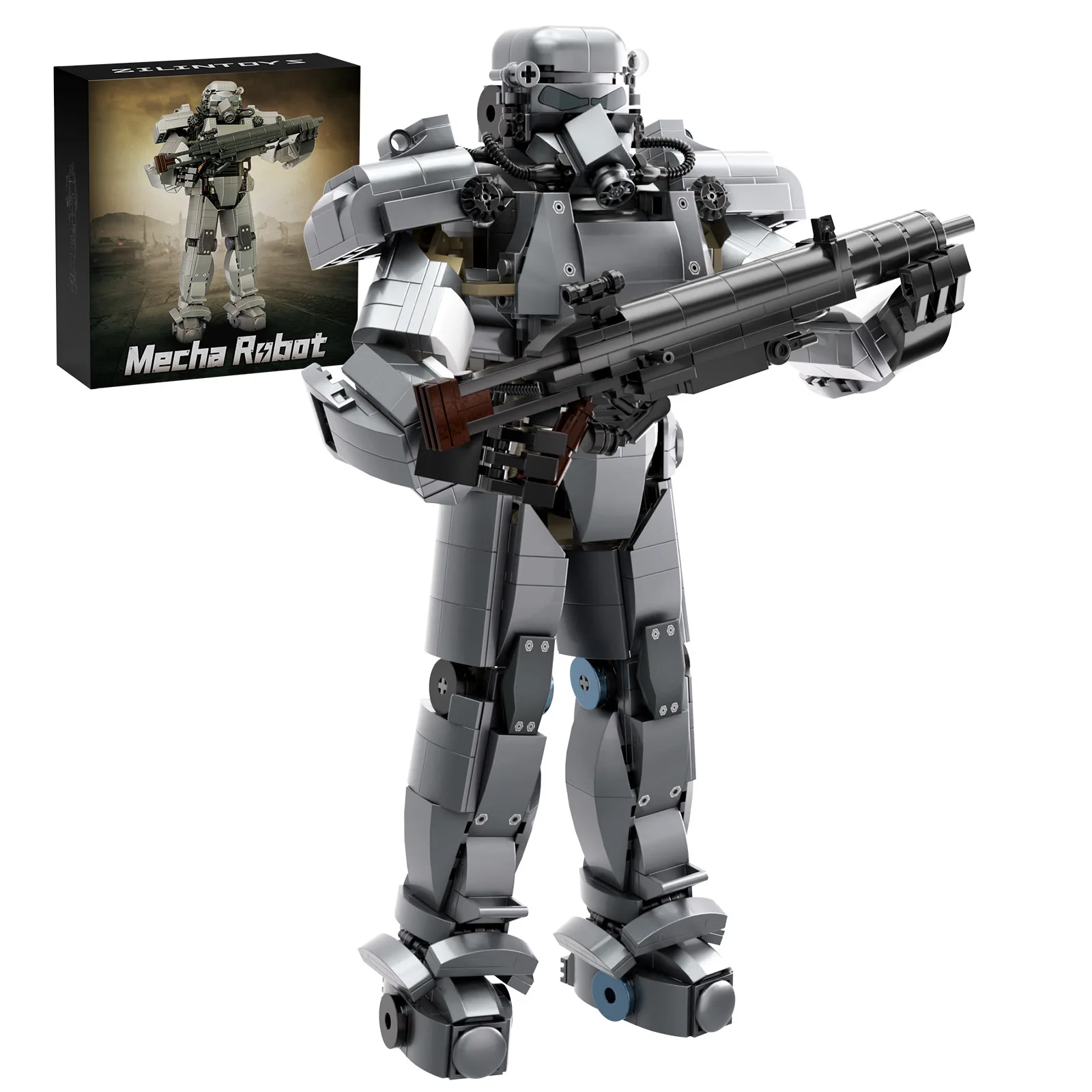 

hot Fallouts Winterized T-51b Power Armor Mecha Robot Building Block Set Model Toys Adults Children Collection Gifts 887 PCS