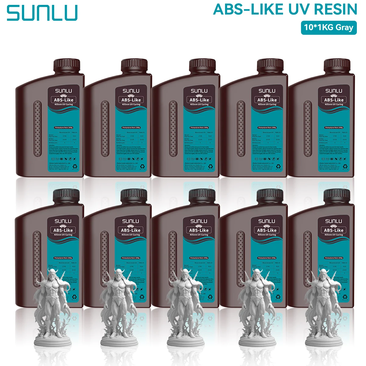 SUNLU ABS-achtige 3D-printerhars 10KG 405nm UV-uithardende snelle hoge taaiheid fotopolymeerhars voor de meeste LCD/DLP/SLA 3D-printers