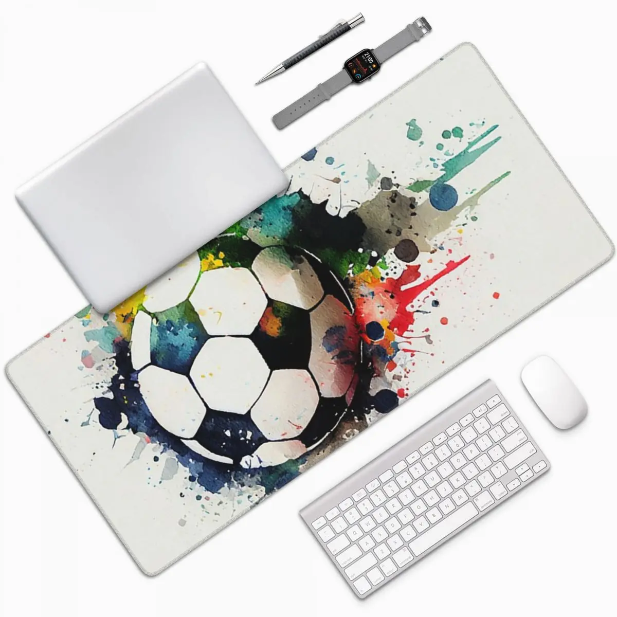 Graffiti Soccer Football Large Mouse Pad Computer Keyboard Mouse Mat Gaming PC Laptop Desk Mat Office Accessories Table Mats
