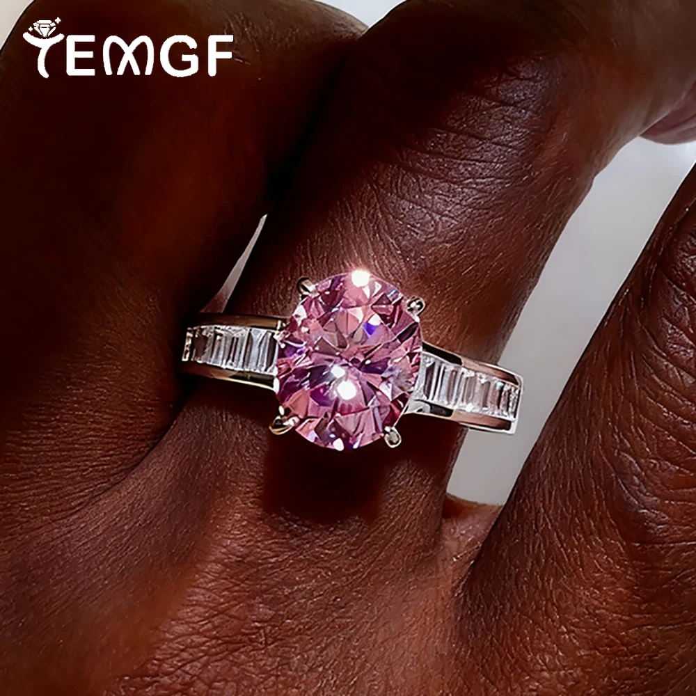 

TEMGF Luxury 3CT Moissanite Ring 925 Pure Silver Proposal Ring for Women Bride Wedding Fine Jewelry Gifts With GRA Can Be Tested