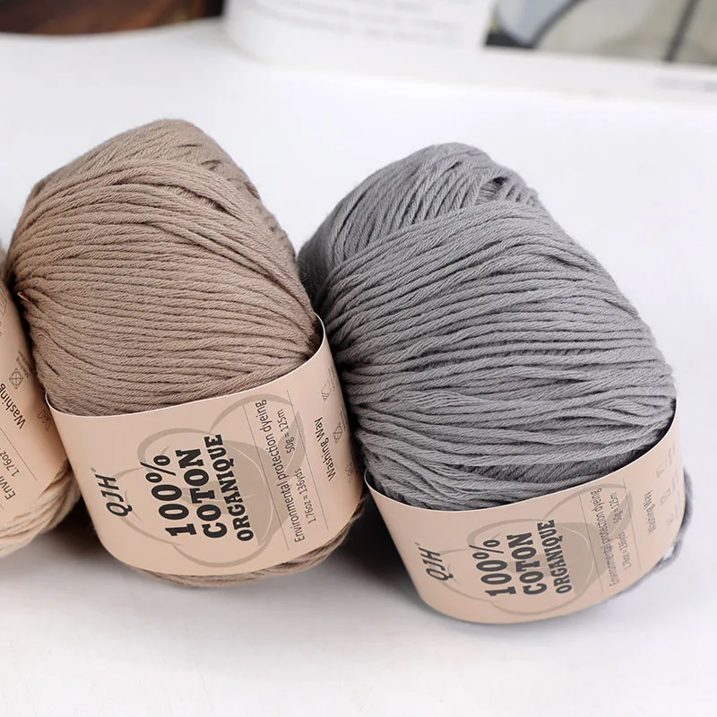 

3PCS 100% Organic Cotton Yarn Machine Washable For Adult Baby Sweaters/Gloves/Scarves/Hats Etc. 50 gr (1.76 oz) 125 m (136 yrd)