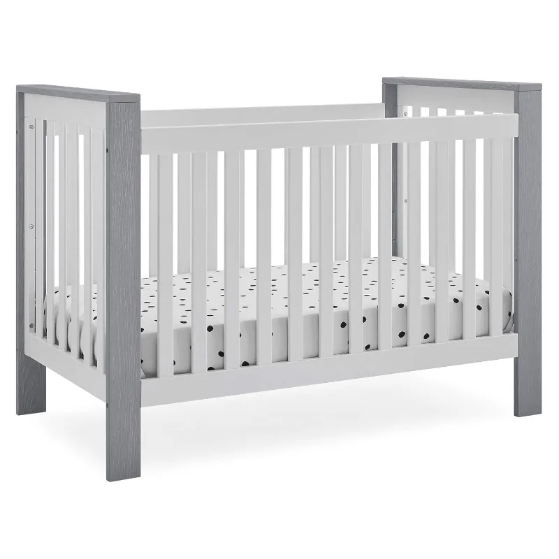 4-in-1 Convertible Crib, Bianca White/Textured Limestone