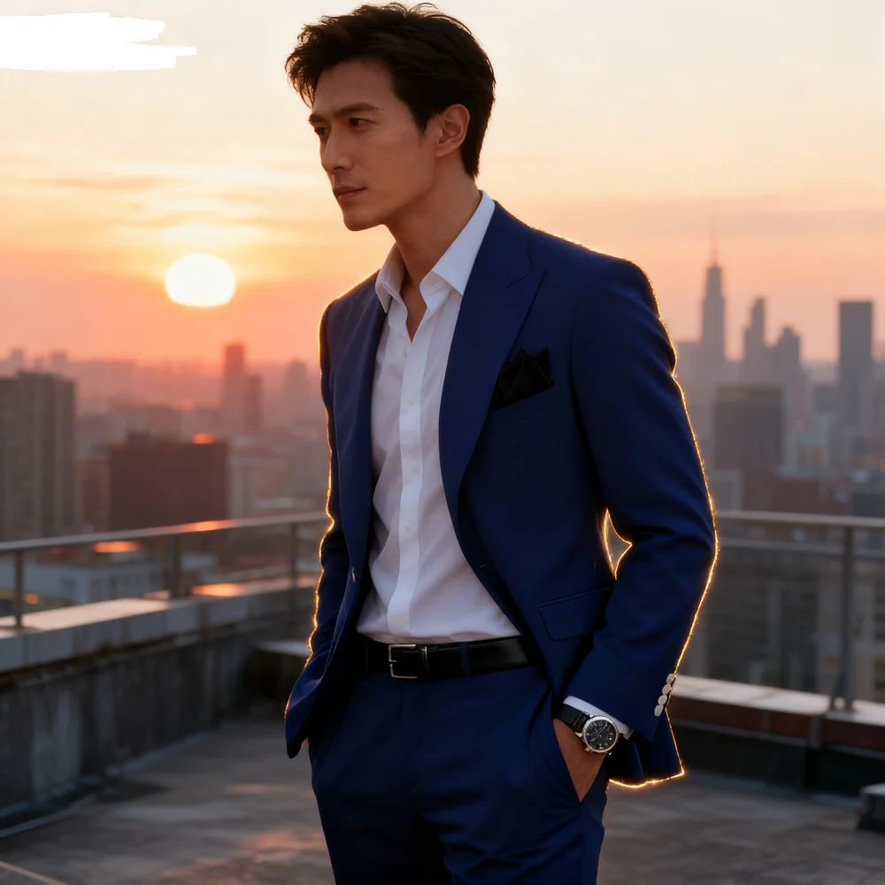 

Purple Men's Double Breasted Wedding Blazer Peak Lapel Suit Jacket Business Party Prom Top Coat