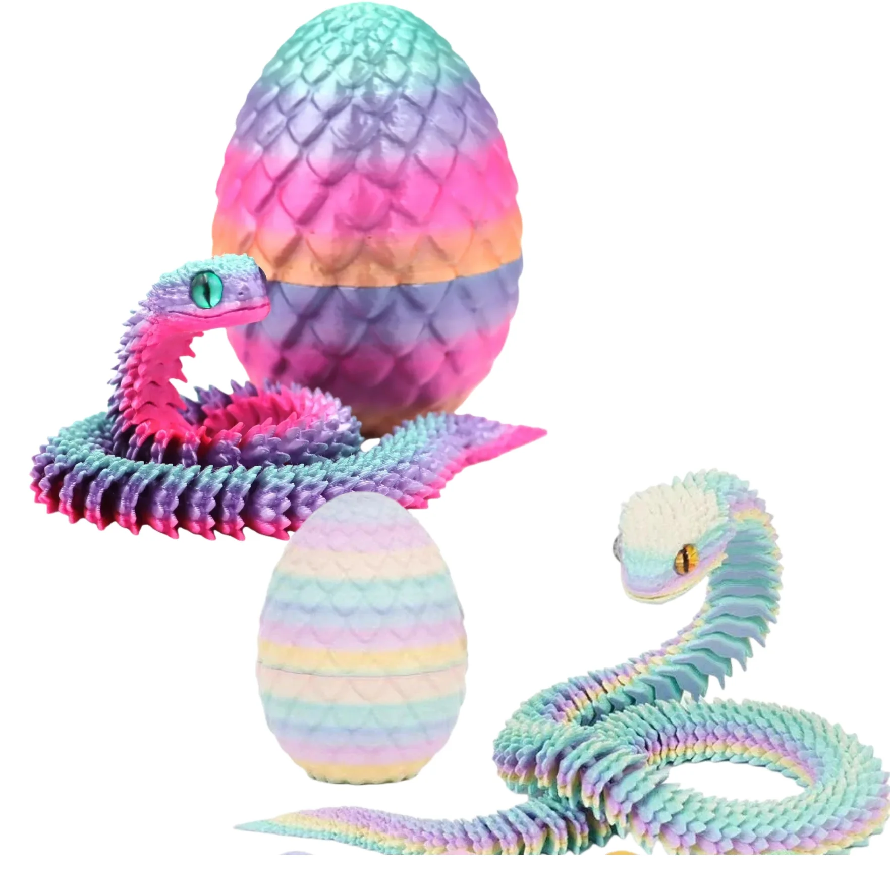 ثلاثية الأبعاد الطباعة عمل الشكل ثعبان البيض اللعب الإبداعية الإجهاد الإغاثة شخصيات كرتونية المنقولة دوران سطح المكتب الحلي هدية #2