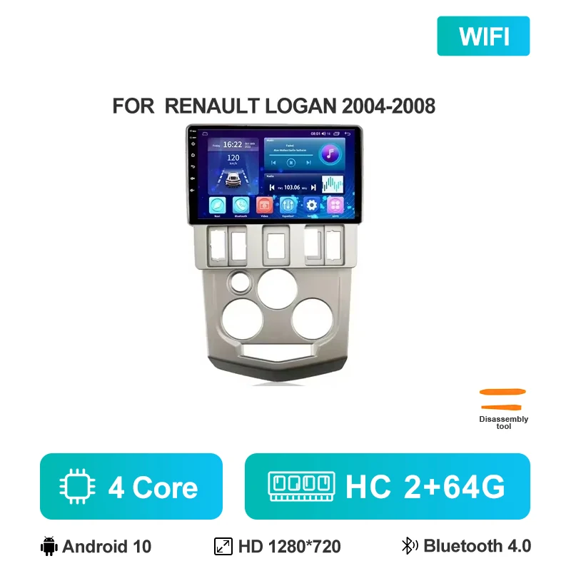 Autoradio Voor Renault Logan L90 2004 2005 2006 2007 Android 12 Multimedia Video Player GPS 4G Carplay autoradio Head Unit